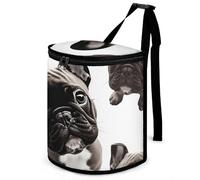 DWTJKMS French Bulldog Car Trash Can with Lid Large Capacity Hanging Auto Trash Bin Leak-Proof Waterproof Trash Bin Cars Must Haves Interior Accessories