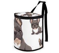 DWTJKMS French Bulldog Car Trash Can with Lid Large Capacity Hanging Auto Trash Bin Leak-Proof Waterproof Trash Bin Cars Must Haves Interior Accessories
