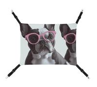 DWTJKMS French Bulldog Pink Glasses Cat Hammock Soft Sleeping Hammocks Adjustable Pet Hammock All Season Use for Cats, Ferret, Puppy, Rabbits, Small Animals (Classical)