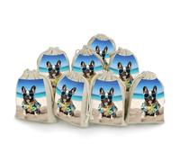 DWTJKMS French Bulldog Summer Gift Pouches 8PCS Portable Small Drawstring Storage Bags Pouches Reusable Cotton Linen Bunches Pocket For Wedding, Travel, Office, Workout (Unisex)