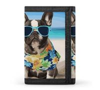 DWTJKMS French Bulldog Summer Wallet Minimalist Mens Slim Trifold Wallets Modern Fashion Wallets Anti-Theft Wallet Holds Cards And Cash