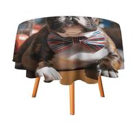 DWTJKMS French Bulldog Wearing Sunglasses Round Tablecloth Picnic Dinner Party Decor Table Covers Summer Fall Outdoor Circle Cover 36x36in for Wedding Birthday Patio Party