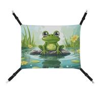 DWTJKMS Frog in A Pond Cat Hammock Soft Sleeping Hammocks Adjustable Pet Hammock All Season Use for Cats, Ferret, Puppy, Rabbits, Small Animals (Classical)