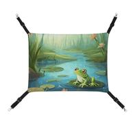 DWTJKMS Frog in A Pond Cat Hammock Soft Sleeping Hammocks Adjustable Pet Hammock All Season Use for Cats, Ferret, Puppy, Rabbits, Small Animals (Classical)