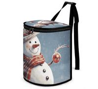 DWTJKMS Funny Christmas Snowman Car Trash Can with Lid Large Capacity Hanging Auto Trash Bin Leak-Proof Waterproof Trash Bin Cars Must Haves Interior Accessories