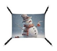 DWTJKMS Funny Christmas Snowman Cat Hammock Soft Sleeping Hammocks Adjustable Pet Hammock All Season Use for Cats, Ferret, Puppy, Rabbits, Small Animals (Classical)