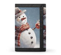DWTJKMS Funny Christmas Snowman Wallet Minimalist Mens Slim Trifold Wallets Modern Fashion Wallets Anti-Theft Wallet Holds Cards And Cash