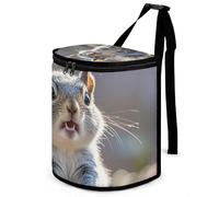 DWTJKMS Funny Cute Squirrel Car Trash Can with Lid Large Capacity Hanging Auto Trash Bin Leak-Proof Waterproof Trash Bin Cars Must Haves Interior Accessories