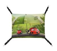 DWTJKMS Funny Ladybug Holding Umbrellas Cat Hammock Soft Sleeping Hammocks Adjustable Pet Hammock All Season Use for Cats, Ferret, Puppy, Rabbits, Small Animals (Classical)