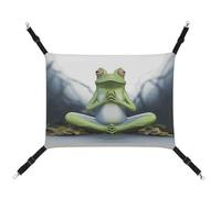 DWTJKMS Funny Yoga Frog Cat Hammock Soft Sleeping Hammocks Adjustable Pet Hammock All Season Use for Cats, Ferret, Puppy, Rabbits, Small Animals (Classical)