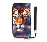 DWTJKMS Galaxy Tiger Long Wallet Slim PU Leather Wallets for Men Women Minimalist Wallet with Card Slots, white, 20x10.5cm