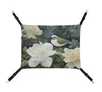 DWTJKMS Gardenia Flowers Birds Cat Hammock Soft Sleeping Hammocks Adjustable Pet Hammock All Season Use for Cats, Ferret, Puppy, Rabbits, Small Animals (Classical)