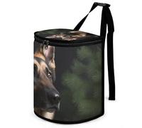 DWTJKMS German Shepherd Car Trash Can with Lid Large Capacity Hanging Auto Trash Bin Leak-Proof Waterproof Trash Bin Cars Must Haves Interior Accessories