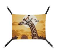DWTJKMS Giraffe and Sunflower Cat Hammock Soft Sleeping Hammocks Adjustable Pet Hammock All Season Use for Cats, Ferret, Puppy, Rabbits, Small Animals (Classical)