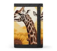 DWTJKMS Giraffe And Sunflower Wallet Minimalist Mens Slim Trifold Wallets Modern Fashion Wallets Anti-Theft Wallet Holds Cards And Cash