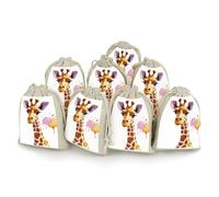 DWTJKMS Giraffe Gift Pouches 8PCS Portable Small Drawstring Storage Bags Pouches Reusable Cotton Linen Bunches Pocket For Wedding, Travel, Office, Workout (Unisex)
