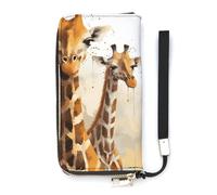 DWTJKMS Giraffe Long Wallet Slim PU Leather Wallets for Men Women Minimalist Wallet with Card Slots, white, 20x10.5cm