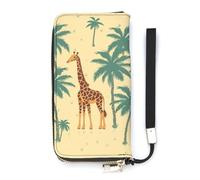 DWTJKMS Giraffe Palm Tree Long Wallet Slim PU Leather Wallets for Men Women Minimalist Wallet with Card Slots, white, 20x10.5cm