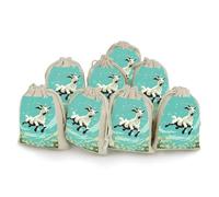 DWTJKMS Goat Frolic Gift Pouches 8PCS Portable Small Drawstring Storage Bags Pouches Reusable Cotton Linen Bunches Pocket For Wedding, Travel, Office, Workout (Unisex)