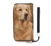 DWTJKMS Golden Retriever Long Wallet Slim PU Leather Wallets for Men Women Minimalist Wallet with Card Slots, white, 20x10.5cm