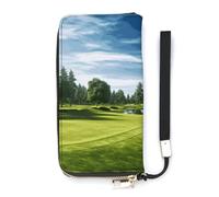 DWTJKMS Golf Course Lawn Long Wallet Slim PU Leather Wallets for Men Women Minimalist Wallet with Card Slots, white, 20x10.5cm