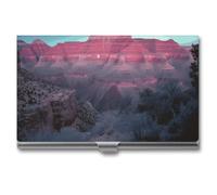 DWTJKMS Grand Canyon Business Card Holder Aluminum Alloy Card Case Metal Name Card Holder for Men Women Professional Credit Card ID Case for Office Business Unique Gift