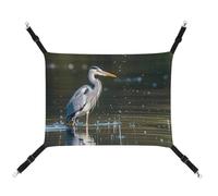 DWTJKMS Gray Heron Print in Water Cat Hammock Soft Sleeping Hammocks Adjustable Pet Hammock All Season Use for Cats, Ferret, Puppy, Rabbits, Small Animals (Classical)