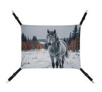DWTJKMS Gray Horse in Winter Landscape Snowy Wilderness Cat Hammock Soft Sleeping Hammocks Adjustable Pet Hammock All Season Use for Cats, Ferret, Puppy, Rabbits, Small Animals (Classical)
