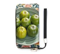 DWTJKMS Green Oranges Long Wallet Slim PU Leather Wallets for Men Women Minimalist Wallet with Card Slots, white, 20x10.5cm