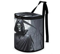DWTJKMS Grim Reaper Car Trash Can with Lid Large Capacity Hanging Auto Trash Bin Leak-Proof Waterproof Trash Bin Cars Must Haves Interior Accessories