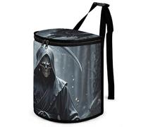 DWTJKMS Grim Reaper Car Trash Can with Lid Large Capacity Hanging Auto Trash Bin Leak-Proof Waterproof Trash Bin Cars Must Haves Interior Accessories