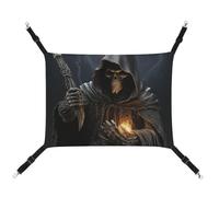 DWTJKMS Grim Reaper Cat Hammock Soft Sleeping Hammocks Adjustable Pet Hammock All Season Use for Cats, Ferret, Puppy, Rabbits, Small Animals (Classical)