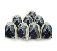 DWTJKMS Grim Reaper Gift Pouches 8PCS Portable Small Drawstring Storage Bags Pouches Reusable Cotton Linen Bunches Pocket For Wedding, Travel, Office, Workout (Unisex)
