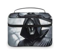 DWTJKMS Grim Reaper Makeup Bag, Cosmetic Organizer Case Large Portable Capacity Make Up Bags Women Travel Toiletry Bags with Handle And Divider
