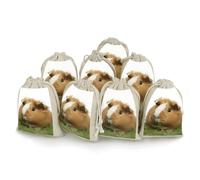 DWTJKMS Guinea Pig Gift Pouches 8PCS Portable Small Drawstring Storage Bags Pouches Reusable Cotton Linen Bunches Pocket For Wedding, Travel, Office, Workout (Unisex)