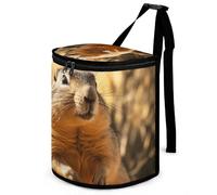 DWTJKMS Hand Drawn Groundhog Car Trash Can with Lid Large Capacity Hanging Auto Trash Bin Leak-Proof Waterproof Trash Bin Cars Must Haves Interior Accessories
