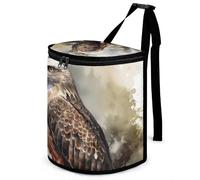 DWTJKMS Hawk Sitting in The Tree Car Trash Can with Lid Large Capacity Hanging Auto Trash Bin Leak-Proof Waterproof Trash Bin Cars Must Haves Interior Accessories