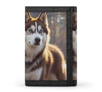 DWTJKMS Husky Dog Wallet Minimalist Mens Slim Trifold Wallets Modern Fashion Wallets Anti-Theft Wallet Holds Cards And Cash