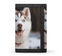 DWTJKMS Husky Piquant Dog Wallet Minimalist Mens Slim Trifold Wallets Modern Fashion Wallets Anti-Theft Wallet Holds Cards And Cash