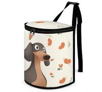 DWTJKMS I Love My Dog Dachshunds Car Trash Can with Lid Large Capacity Hanging Auto Trash Bin Leak-Proof Waterproof Trash Bin Cars Must Haves Interior Accessories