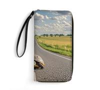 DWTJKMS Inspirational Road Ahead. Long Wallet Slim PU Leather Wallets for Men Women Minimalist Wallet with Card Slots, white, 19.7x10.5cm