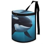 DWTJKMS Killer Whale Car Trash Can with Lid Large Capacity Hanging Auto Trash Bin Leak-Proof Waterproof Trash Bin Cars Must Haves Interior Accessories