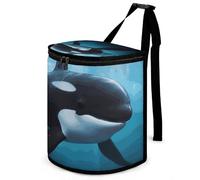 DWTJKMS Killer Whale Car Trash Can with Lid Large Capacity Hanging Auto Trash Bin Leak-Proof Waterproof Trash Bin Cars Must Haves Interior Accessories