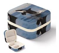 DWTJKMS Killer Whale Travel Jewelry Case, Mini Jewelry Holder Organizer Box Multi-functional Jewellery Box for Ring Earrings Necklace Bangle,Gifts for Women