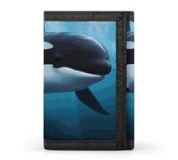 DWTJKMS Killer Whale Wallet Minimalist Mens Slim Trifold Wallets Modern Fashion Wallets Anti-Theft Wallet Holds Cards And Cash