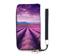 DWTJKMS Lavender Fields Long Wallet Slim PU Leather Wallets for Men Women Minimalist Wallet with Card Slots, white, 20x10.5cm