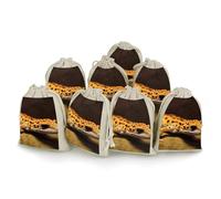DWTJKMS Leopard Little Gecko Gift Pouches 8PCS Portable Small Drawstring Storage Bags Pouches Reusable Cotton Linen Bunches Pocket For Wedding, Travel, Office, Workout (Unisex)