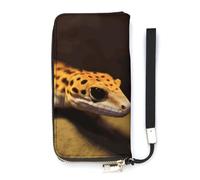 DWTJKMS Leopard Little Gecko Long Wallet Slim PU Leather Wallets for Men Women Minimalist Wallet with Card Slots, white, 20x10.5cm
