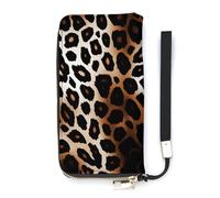 DWTJKMS Leopard Print Long Wallet Slim PU Leather Wallets for Men Women Minimalist Wallet with Card Slots, white, 20x10.5cm