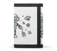 DWTJKMS Line Robot Wallet Minimalist Mens Slim Trifold Wallets Modern Fashion Wallets Anti-Theft Wallet Holds Cards And Cash